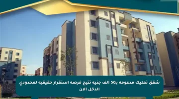 شقق تمليك مدعومة بـ50 ألف جنيه تتيح فرصة استقرار حقيقية لمحدودي الدخل الآن